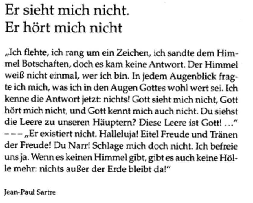 David und Sartre - Ein Vergleich